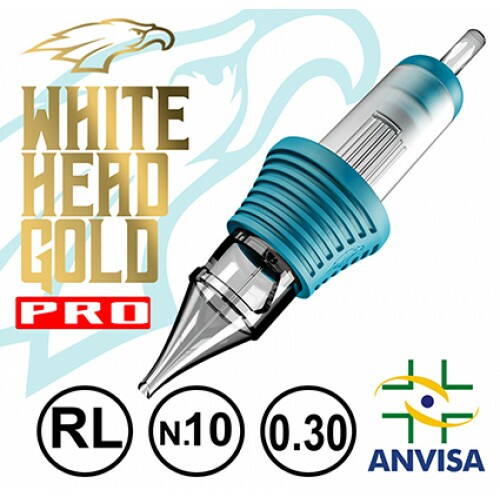 CARTUCHO COM AGULHA WHITE HEAD GOLD 0,30mm Ref.03RL-10 PRO